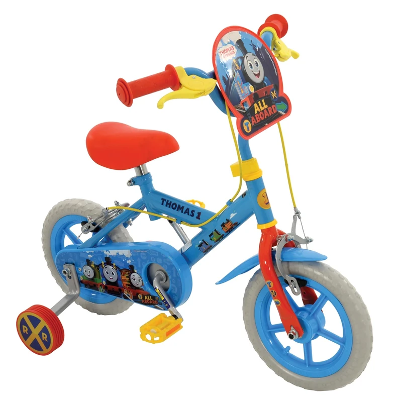 Thomas & Friends 12 Inch Bike - For Boys and Girls - Officially Licensed Kids Bike with Stabilisers - Kids Cycle with Adjustable Handlebars and Seat -3+ Year Old - Kids Bicycle