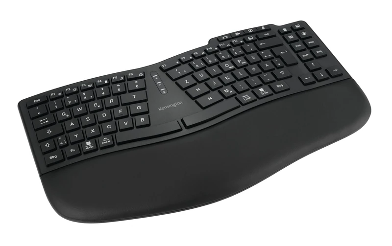 Kensington Pro Fit Ergo KB675 EQ QWERTZ 2.4GHz Bluetooth Wireless Rechargeable TKL Keyboard Compatible with Windows and macOS Made from 43% Post-Consumer Recycled Material (K75491DE)