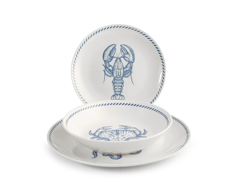 H&h 18-Piece Dinner Set Ocean