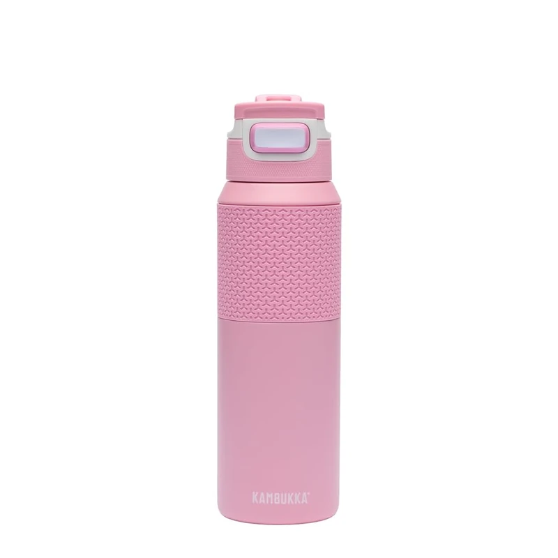 Kambukka Elton 1000ml / 33oz Insulated Drinking Water Bottle, Stainless Steel Thermos, Waterproof with Dishwasher Safe Lid and Snapclean Technology, Easy to Hold, Comfortable Grip - Pink Ambition