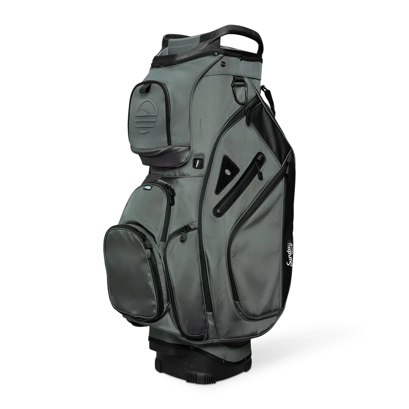 Sunday Golf Bag Big Rig Large Golf Stand Bag Ultra-Light 14-Way Divider Cart Bag with 12 Pockets Rain Cover and Stable Base – Ideal for Trolleys or Buggies Golf Bags for Men & Women - Midnight Green