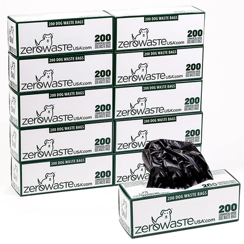 ZERO WASTE USA - 10 Rolls of Premium Dog Waste Station Refill Bags - Up to 40% thicker & stronger than competitor bags - Guaranteed to fit any commercial roll bag dispenser (2,000 Bags)