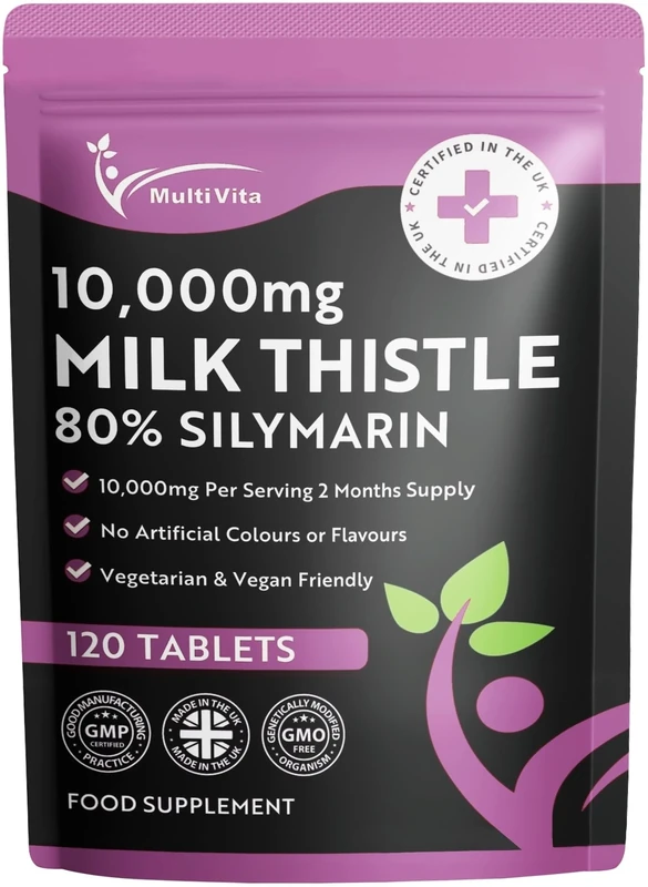 Multivita Milk Thistle 80% Silymarin - 10,000mg, 120 Tablets