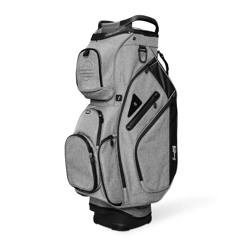 Sunday Golf Bag Big Rig Large Golf Stand Bag Ultra-Light 14-Way Divider Cart Bag with 12 Pockets, Rain Cover, and Stable Base – Ideal for Trolleys or Buggies Golf Bags for Men & Women - Heather Grey