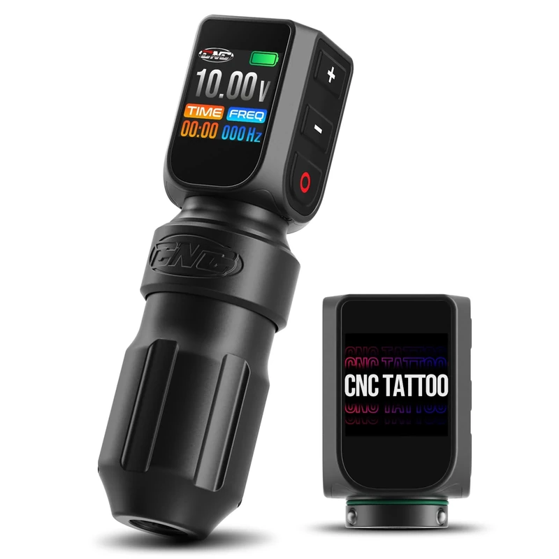 CNC Tattoo Maschine Wireless Rotary Tattoo Gun Pen 3200mAh Dual Batteries Digital LED Display Coreless Motor CNC-M2-E77-1 - Image 1