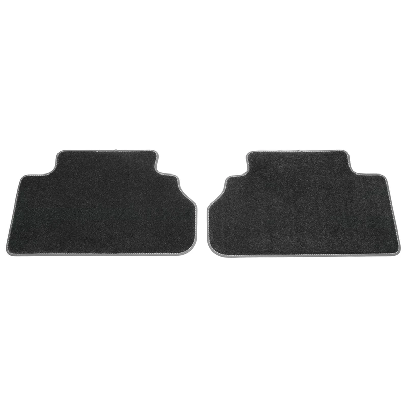 Audi Premium Car Mats, Velour, Rear, Black with Steel Grey Trim Compatible with Audi Q5/SQ5 (FY) from 2017 - Image 1