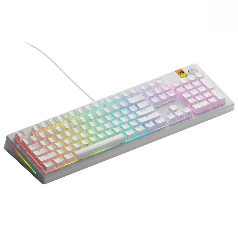 Glorious Gaming - GMMK 3 Rapid Trigger Keyboard, Hall Effect, 8K Polling Rate, MX Mechanical & Magnetic Switches, Hotswappable 100% Keyboard, Modular Gasket System, Doubleshot PBT keycaps (White)