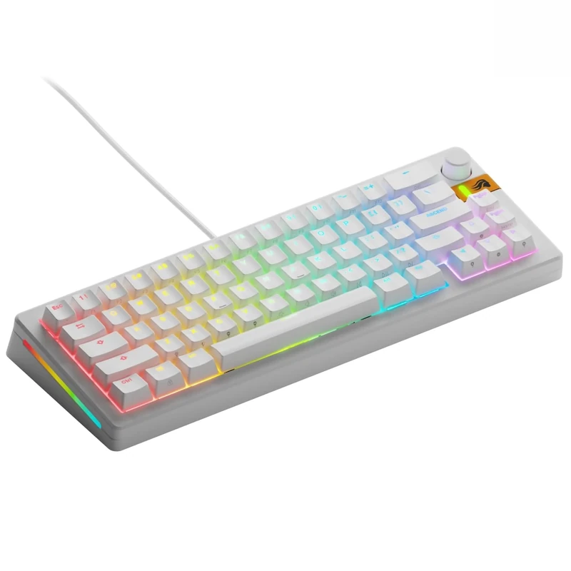 Glorious Gaming - GMMK 3 Rapid Trigger Keyboard, Hall Effect, 8K Polling Rate, MX Mechanical & Magnetic Switches, Hotswappable 65% Keyboard, Modular Gasket System, Doubleshot PBT keycaps (White)