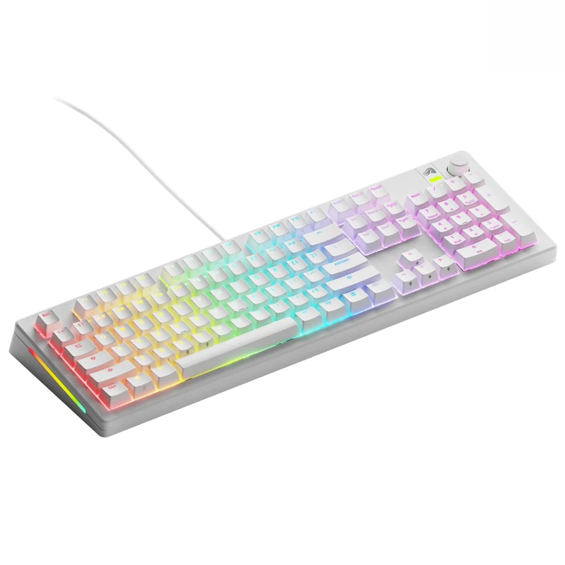 Glorious Gaming GMMK 3: gaming mechanical keyboard, full size 100%, gasket system, doubleshot PBT, aluminum reader, hot swap switches with 3 and 5 prong american QWERTY - White