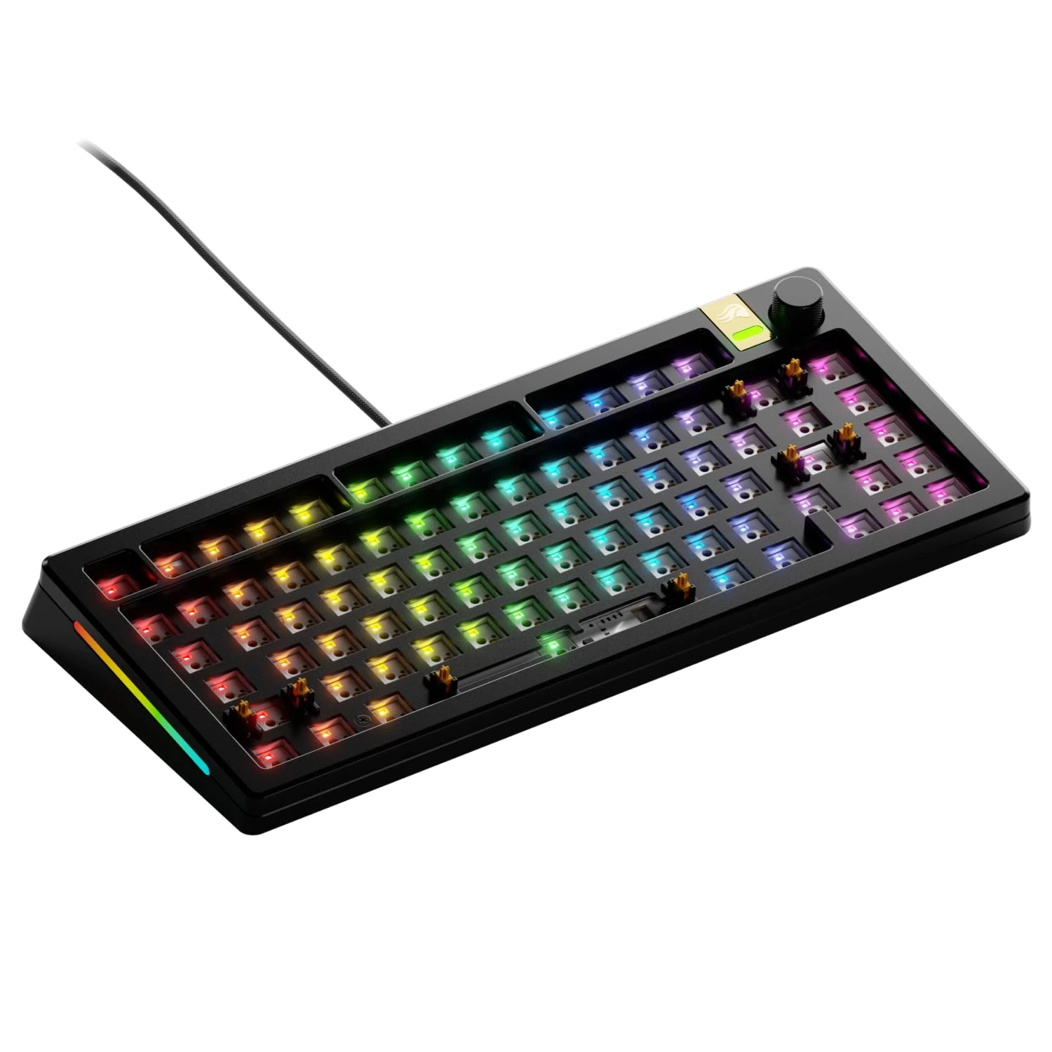 Glorious Gaming GMMK 3 Pro HE Barebones: Responsive Keyboard, Hall Effect, 8K Polling, Aluminium Body and Modular Joints, Support for Mechanical and Magnetic MX Switches, TKL 75%, ANSI - Black