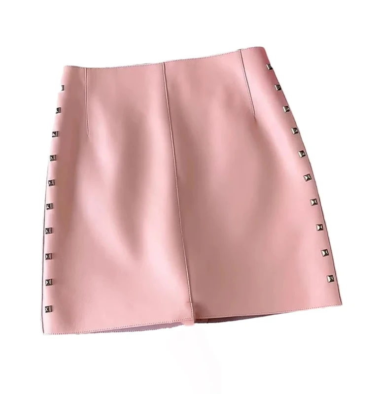 Dvbfufv Women Leather Skirts Femele Mini Skirts Female Simple Sexy Skirts Purple