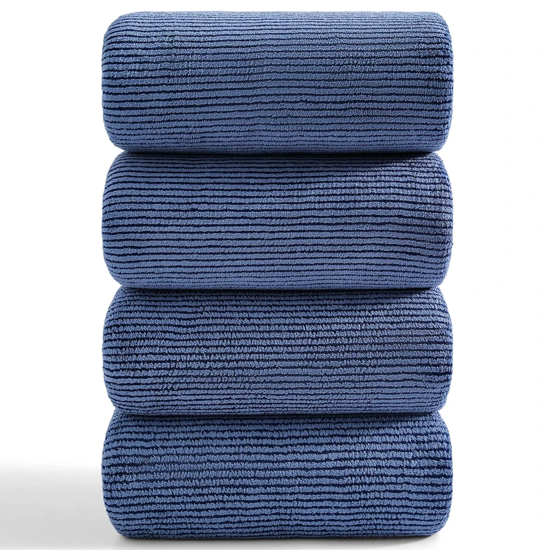 4 Piece Bath Towel Set 35"x70"Oversized Bath Towel for Bathroom Ultra Soft Fluffy Extra Large Bath Sheet Luxury Premium Bathroom Towel Highly Absorbent Quick Dry Shower Towel for Hotel Spa,Navy Blue