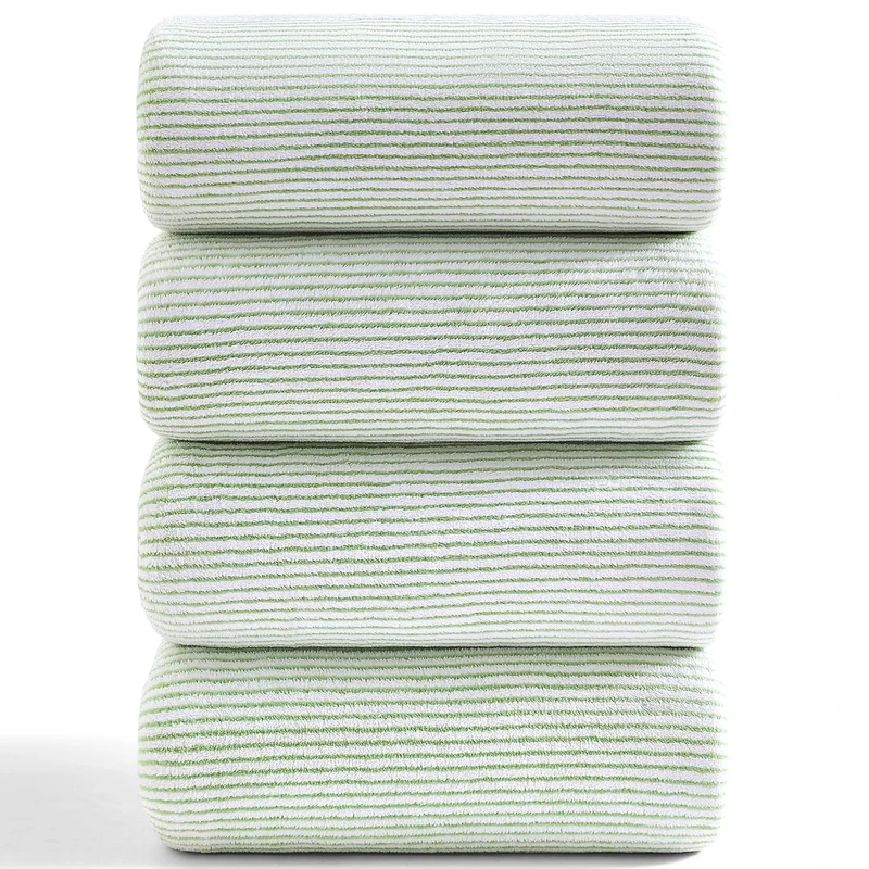 4 Piece Bath Towel Set 35"x70"Oversized Bath Towel for Bathroom Ultra Soft Fluffy Extra Large Bath Sheet Luxury Premium Bathroom Towel Highly Absorbent Quick Dry Shower Towel for Hotel Spa,Green White