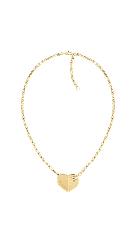 Tommy Hilfiger Jewelry Women's Chain Necklace in Yellow Gold with a Heart Pendant - 2780927