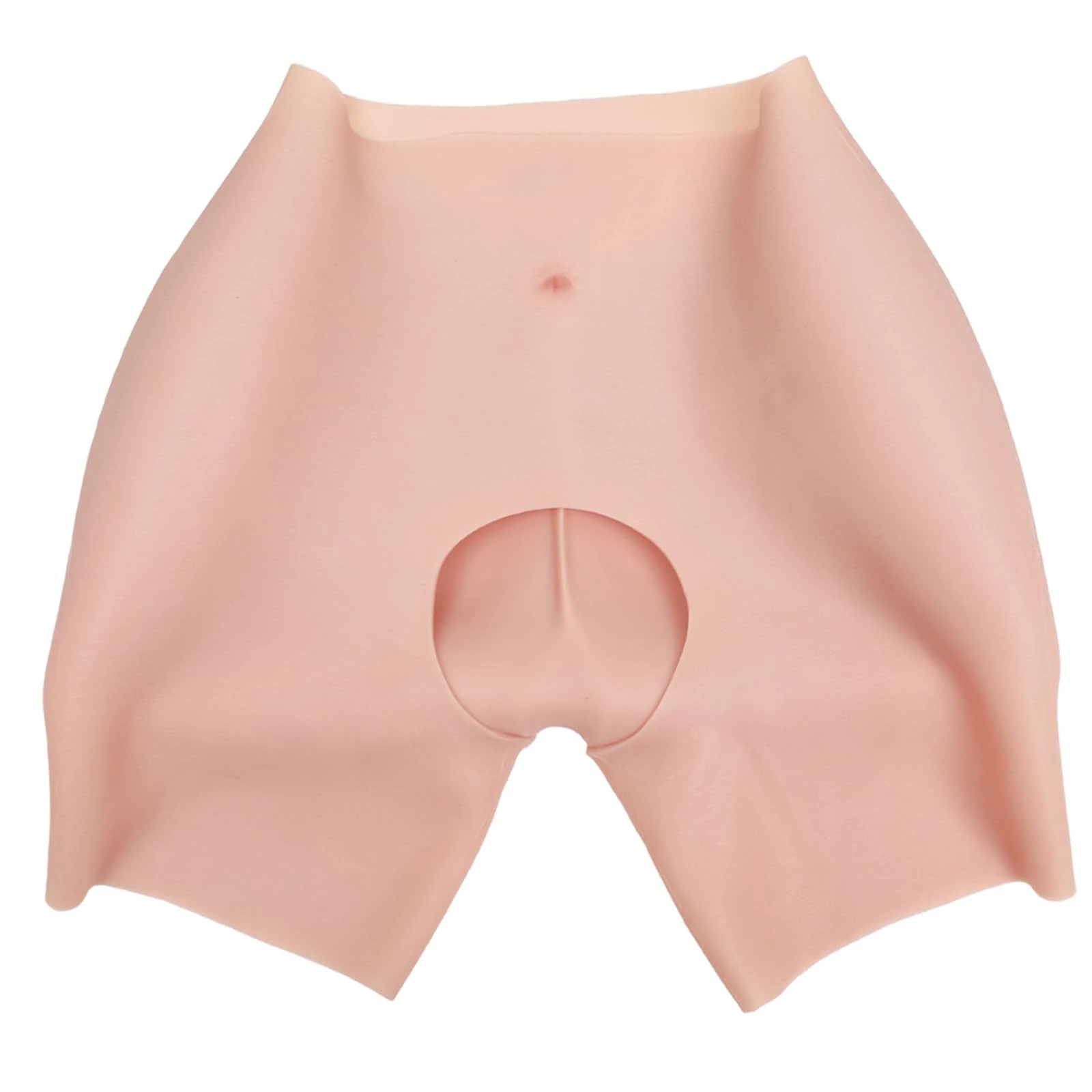 EQAIWUJIE Silicone Fake Butt Crotchless Pants Hip Enhancer Silicone Panties for Crossdresser Apparel Male to Female (White, Buttocks Thick 1.1 In)