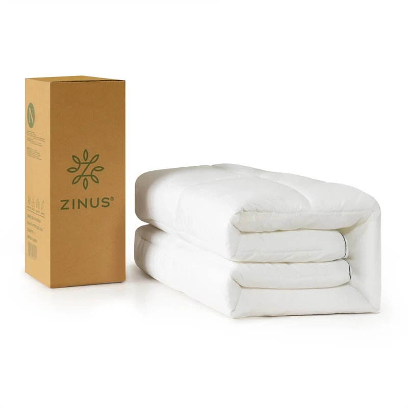 Zinus Mattress Topper, Polyester, White, 190 x 140 cm