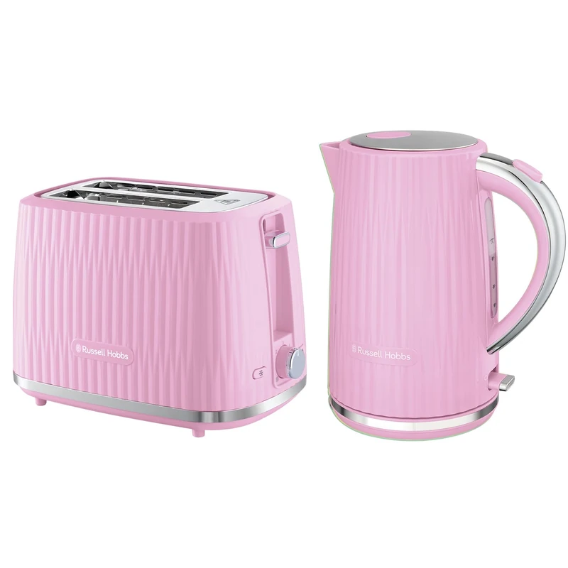 Russell Hobbs Pink Raspberry Eden 1.7L Electric Kettle and 2 Slice Toaster - Image 1