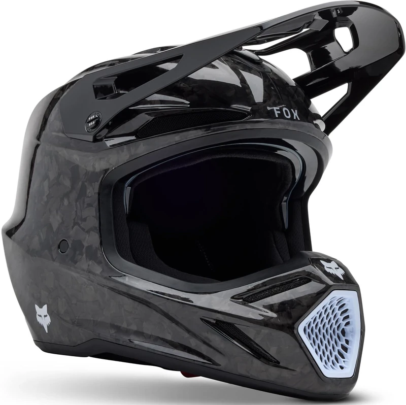 FOX V3 RS CARBON SOLID BLACK S HELMET
