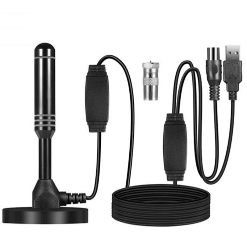 MEgegulo high-definition portable indoor/outdoor TV Aerial, 360 ° receiving high gain free TV Aerial, TV antenna supports 4K 1080P VHF/UHF, HDTV dual amplifier signal enhancer, with magnetic base.