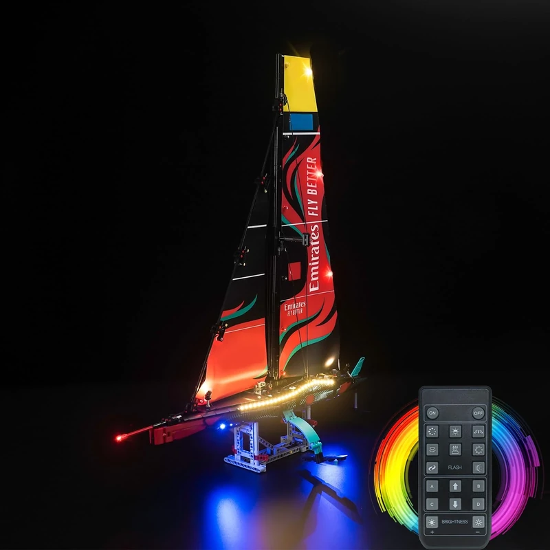 LocoLee RC Light Kit for Lego Emirates Team New Zealand AC75 Yacht, Lighting Set for Lego Technic 42174 Set - Not Include Models, Just Light Kit