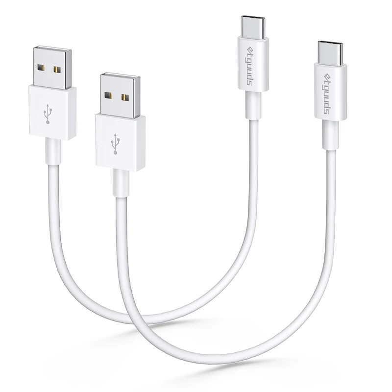 etguuds USB C Cable Short for iPhone 17, 2Pack 30CM USB A to USB C Charger Cable 3.1A Fast Charging USBC Lead Compatible with iPhone 17 16 15 Pro Max Samsung Galaxy S24 S23
