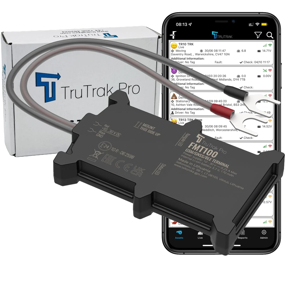 TruTrak Pro 4G - FMT100 4G GPS Tracker - Real Time Vehicle Tracker Device - Van, Motorcycle, Caravan, Motorhome, Tractor, Bike & Car - Pay As You Go, 12-24V Self Install Including SIM & Data