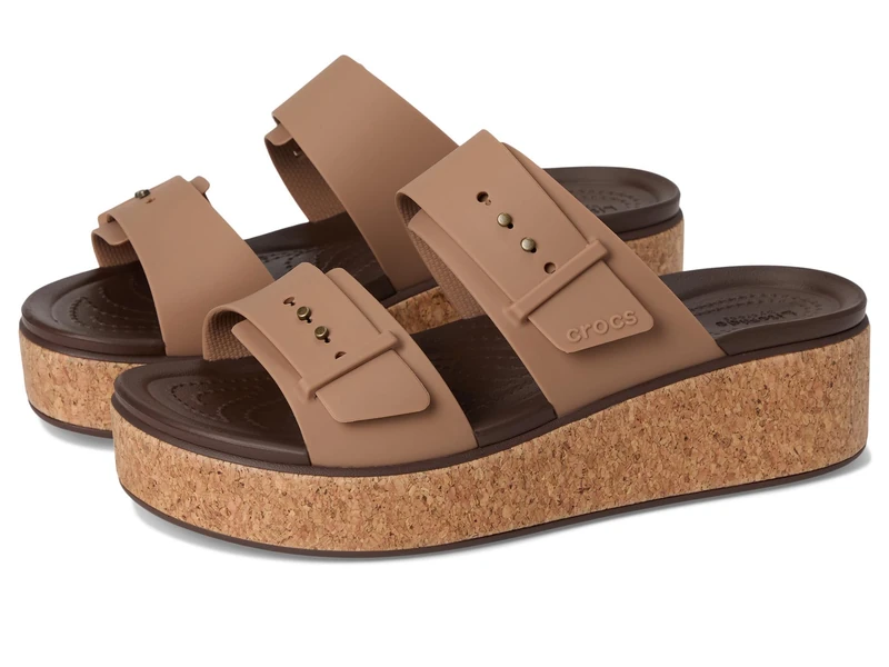 Crocs Women Sandal, Brooklyn Cork Buckle, Milk Chocolate, 8 UK Women