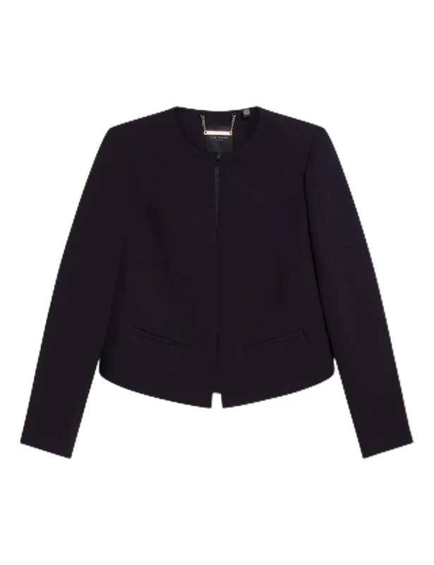 Ted Baker Womens Manabjl Cropped Tailored Jacket, NAVY, 14 UK