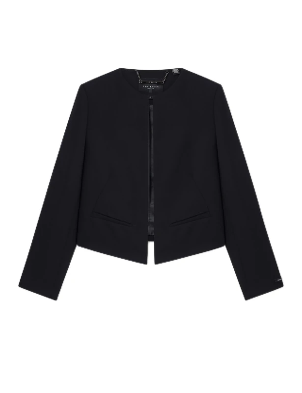 Ted Baker Womens Manabjl Cropped Tailored Jacket, Black, 14 UK