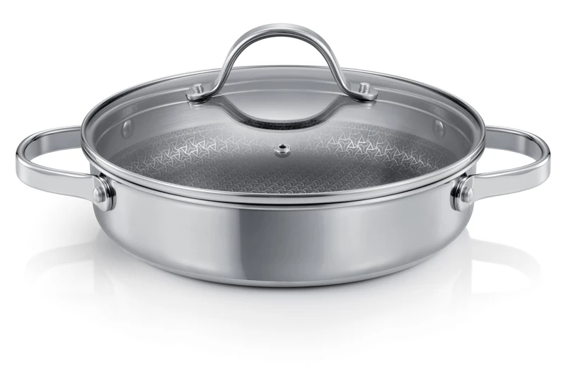 Tescoma 780564 Steel-Craft Non-Stick Base Saucepan with Lid Diameter 24 cm 2 Handles - Image 1