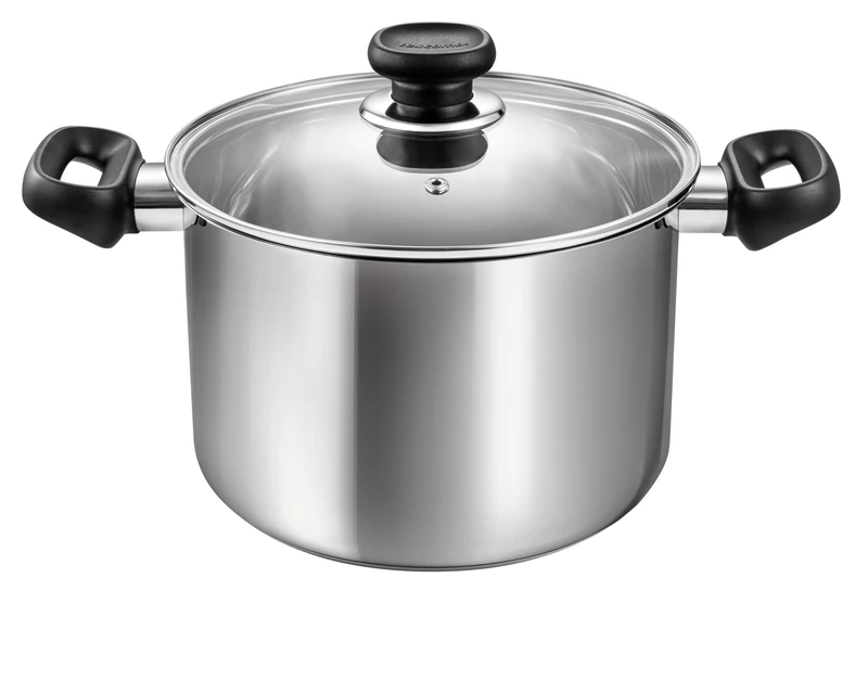 Tescoma 730822 Saucepan with Lid Diameter 22 cm, 5.5 L, Stainless Steel, Brava Line - Image 1