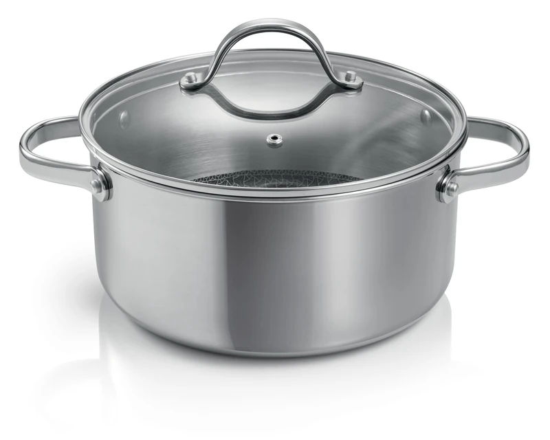 Tescoma SteelCraft 780574 Non-Stick Casserole Dish with Lid Diameter 24 cm Capacity 5 litres