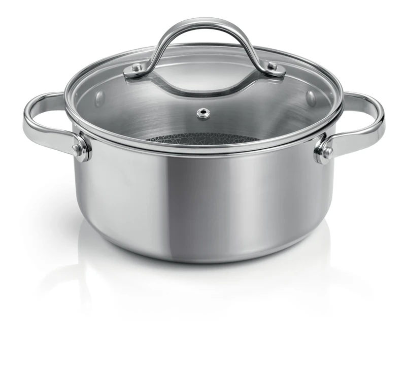 Tescoma SteelCraft 780570 Non-Stick Casserole Dish with Lid Diameter 18 cm Capacity 2 litres - Image 1