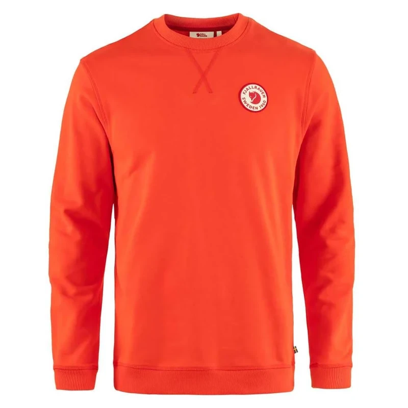 FJALLRAVEN 87163-214 1960 Logo Badge Sweater M Sweatshirt Men's Flame Orange Size L
