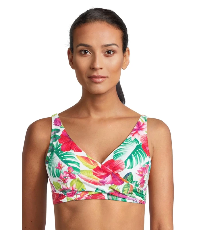 Tommy Bahama Women's Island Cays Fiesta Uw Wrap Top Bikini, White, S