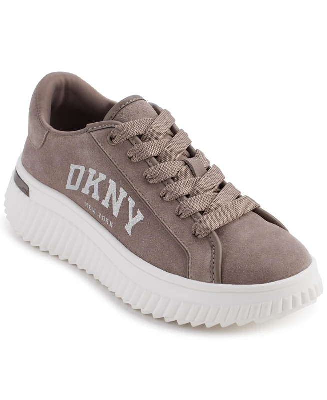 DKNY Women's Larissa Lace Up Platform Trainers, ash, 7.5 UK