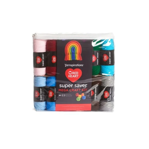Red Heart Super Saver Mega Yarn Craft Kit for Crochet & Knitting & Amigurumi Projects