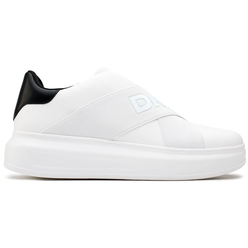 DKNY Women's Jaye Slip On Trainers, White Black, 5.5 UK