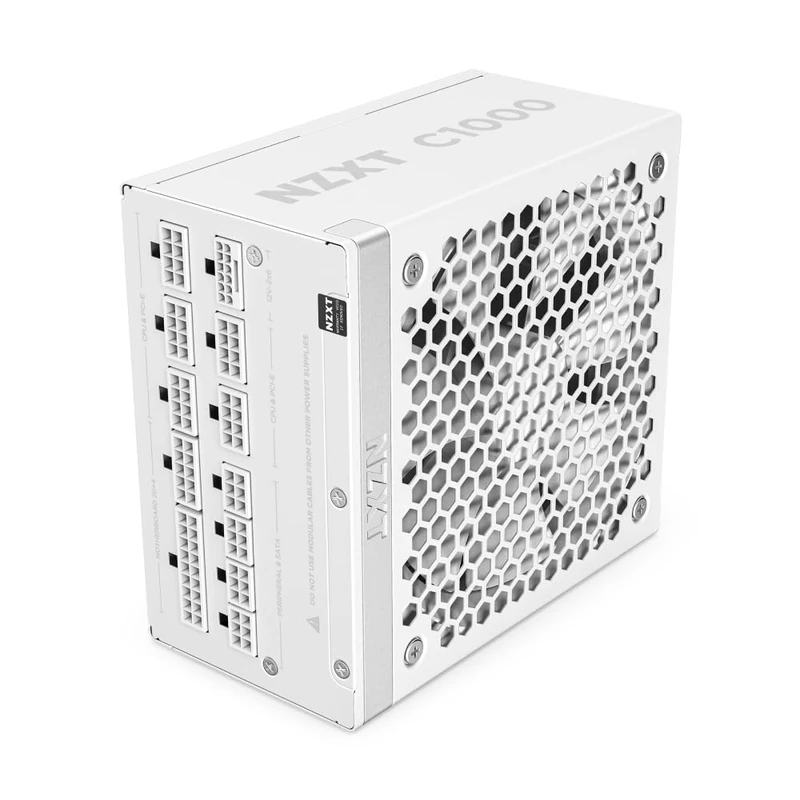 NZXT C1000 Gold ATX 3.1 - Fully Modular Low-Noise PC Gaming Power Supply - 1000 Watts - 80 PLUS Gold - 12V-2x6 Connector - Zero Fan Mode - 100% Japanese Capacitors - White