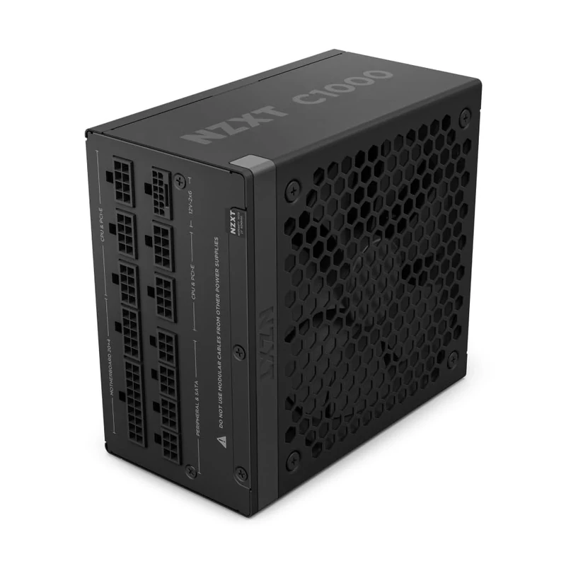 NZXT C1000 Gold ATX 3.1 - Fully Modular Low-Noise PC Gaming Power Supply - 1000 Watts - 80 PLUS Gold - 12V-2x6 Connector - Zero Fan Mode - 100% Japanese Capacitors - Black
