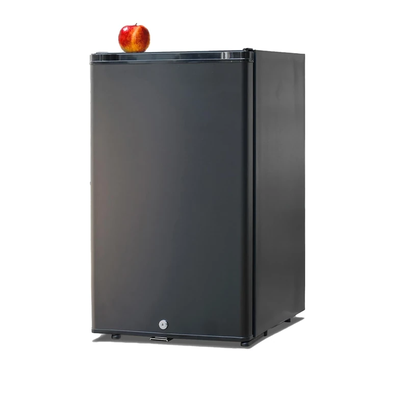 Techomey 12V Fridge for Campervan 50L, Lock & Key, 0-10℃, Silent 12V Caravan Fridge, Black