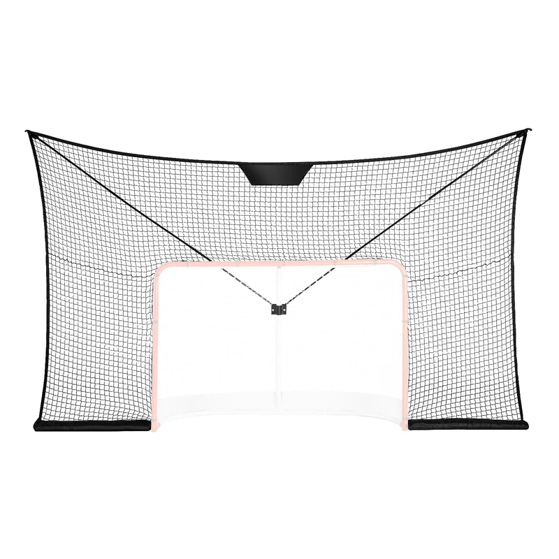 VEVOR Hockey Goal Backstop Net, Street Sports Netting, Portable Indoor Outdoor Training, 12x7 FT Large Size Target, Easy Assemble, Black (Goal Frame Not Included)