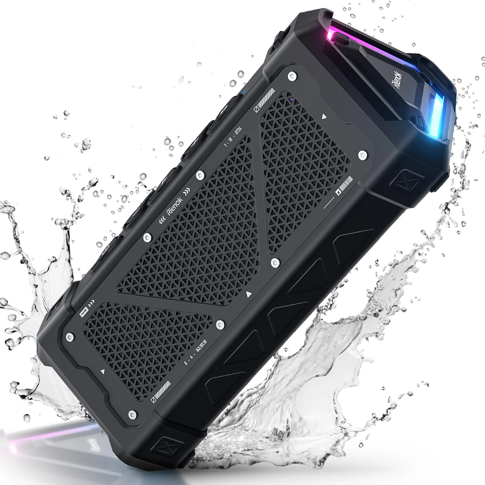 RIENOK S11 Bluetooth Speaker 30W Wireless Portable IPX7 Waterproof Speaker with 3 EQ Modes USB Audio Mode 24H Playtime Bluetooth 5.3 TF Card Up to 32G Speakers for Home Garden Party Camping Travel