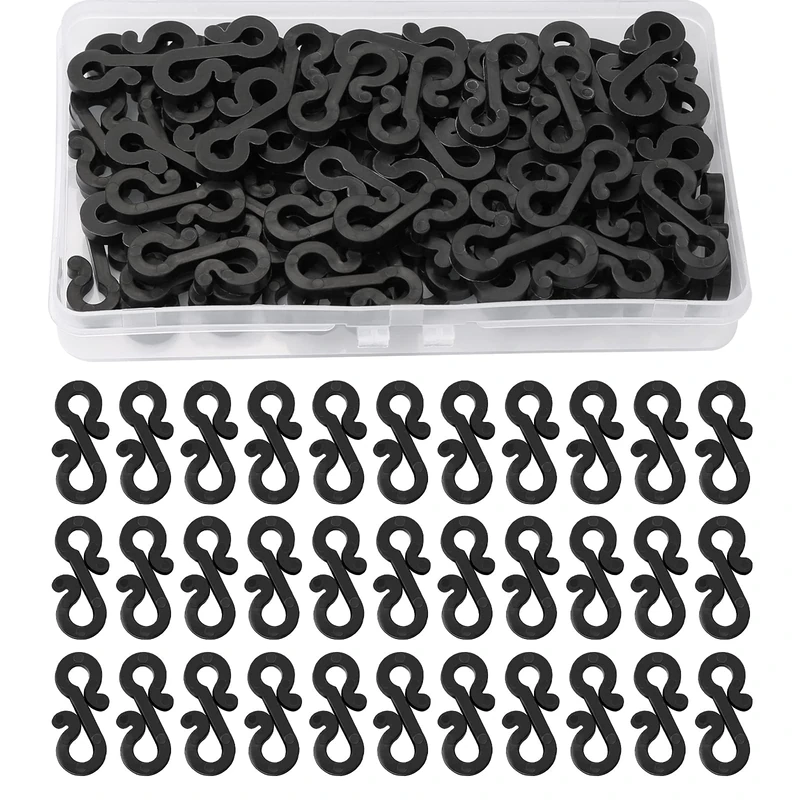 Yoicn Lth 80 Pcs Black Gutter Clips for Outdoor Lights, Reusable Plastic Gutter Clips for Hanging, S Shaped Lights Clips for Christmas, Garden, Home Decor and Outside Lighting