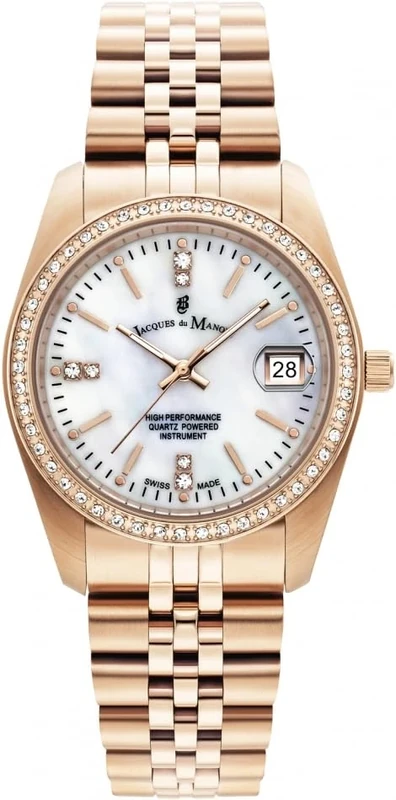 Jacques du Manoir Swiss-Made Inspiration Classic Rose Gold Plated Bracelet Watch - Image 1