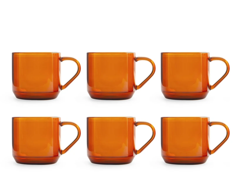 H&h Set of 6 Mug Modern Amber CC220