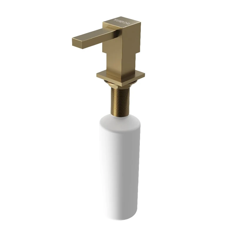 Teka PVD Brass PS111-BN, Minimalist soap Dispenser Sinks complement Stainless Steel Corrosion Resistance Elegance Kitchen Comfort Home Saving Detergent Cleaning Flexible, Gold, Único