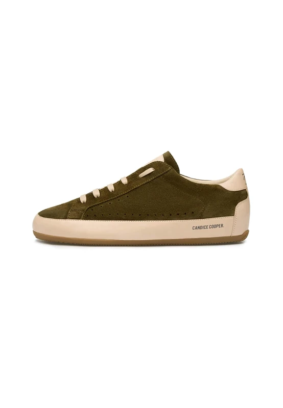 Candice Cooper Danny Leather Sneakers, Ecru Army Green, 8 UK