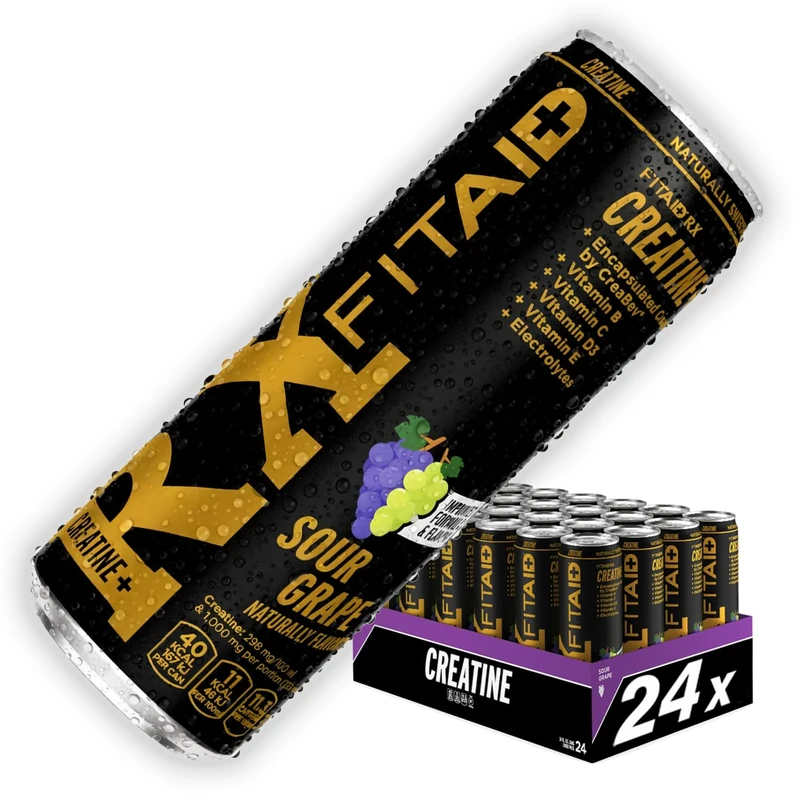 LIFEAID FITAID RX Recovery Blend, Creatine, BCAAs, Electrolytes, Omega-3s, 100% Clean, Paleo, Vegan and Gluten-Free, No Artificial Flavors or Sweeteners, 12 Oz. (Pack of 24), Multicolour