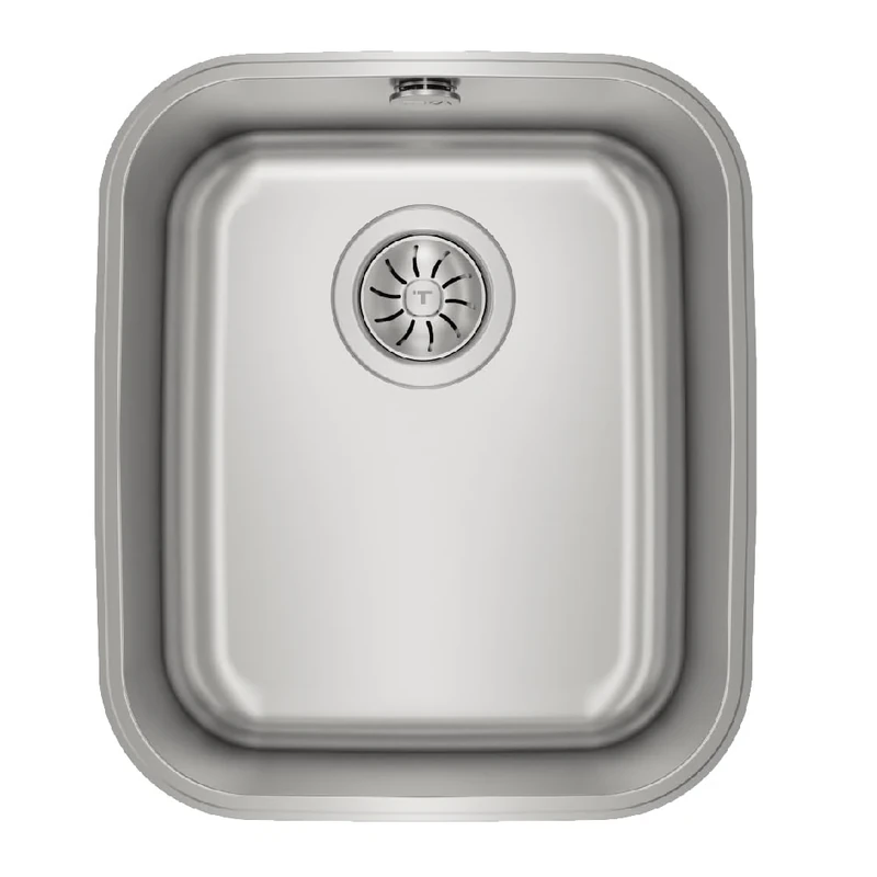 TEKA BE 34.40 – Undermount Sink, 1 Basin, for 45 cm Cabinet, Stainless Steel Bucket, Easy Installation, Modern Design, Stainless Steel Colour